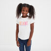 T-shirt col rond manches courtes coton ivoire fille