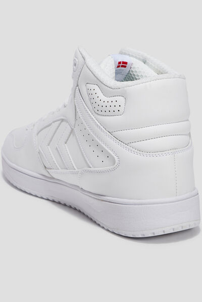 Baskets montantes à lacets blanc homme