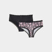 Lot 2 shortys microfibre noir femme