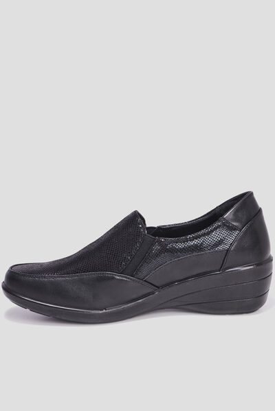 Loafers pied large Confortissimo noir femme
