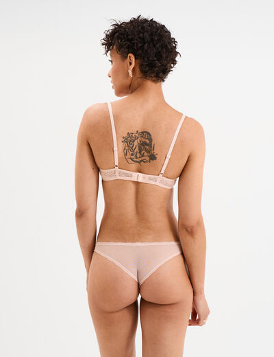 Soutien-gorge corbeille paddé dentelle rose clair femme