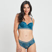 Shorty en dentelle bleu pétrole femme