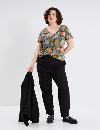 T-shirt manches courtes vert émeraude femme grande taille
