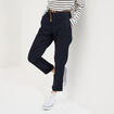 Jean chino droit avec ceinture denim brut femme