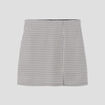 Jupe courte droite avec fente beige femme