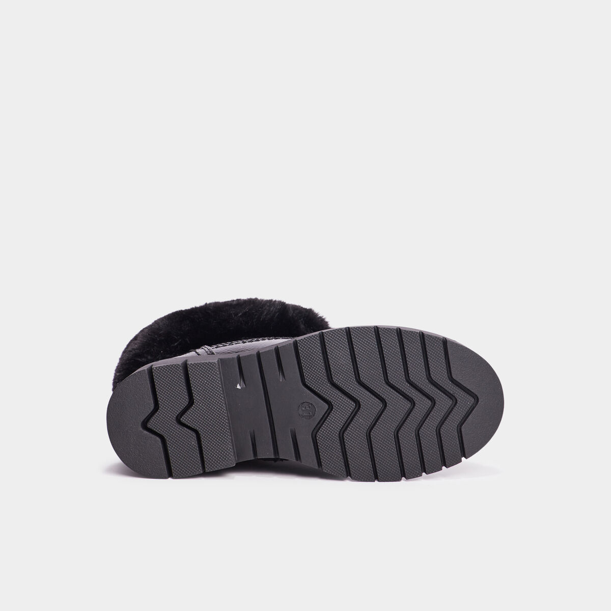 Bottines avec fausse fourrure noir fille