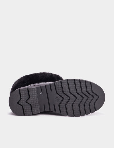 Bottines avec fausse fourrure noir fille