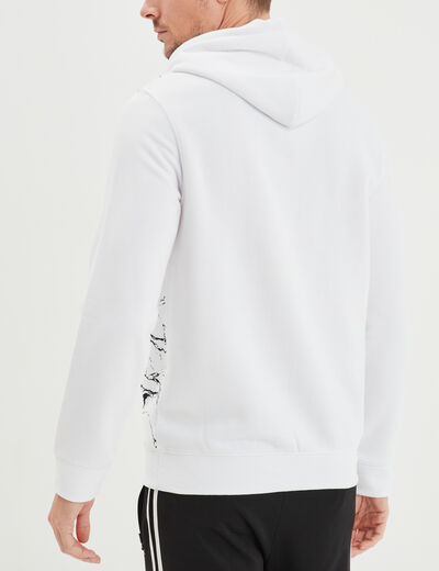 Sweat à capuche hoodie Liberto blanc homme