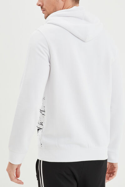 Sweat à capuche hoodie Liberto blanc homme