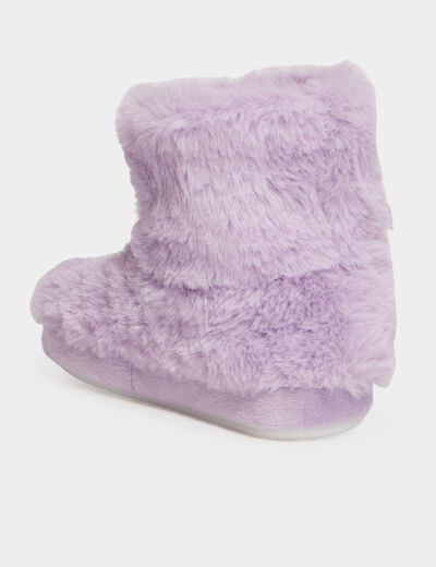 Chaussons bottines Reine des neiges mauve fille