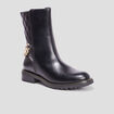 Bottes matelassées avec chaînes noir femme