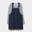 Ensemble robe salopette et t-shirt bleu fille