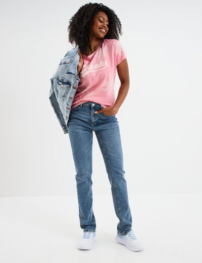 Jeans regular 5 poches coton Creeks denim stone femme
