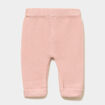 Pantalon tricot coton rose poudr&eacute;e b&eacute;b&eacute;