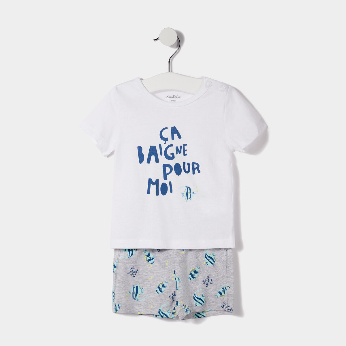 Ensemble 2 pièces Kimbaloo gris bébé garçon