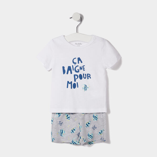 ensemble 2 pieces kimbaloo gris bebeg Ensemble 2 pièces Kimbaloo gris bébé garçon