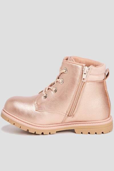 Bottines irisées rose champagne fille