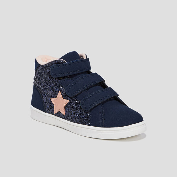 baskets montantes a scratchs bleu marine fille Baskets montantes à scratchs bleu marine fille