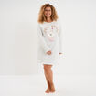 Chemise de nuit manches longues gris clair femme grande taille