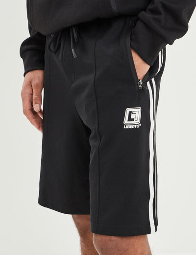 Short jogging droit élastiqué Liberto noir homme