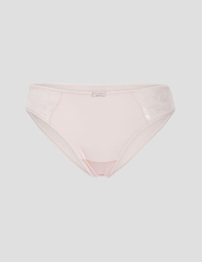 Culotte en coton avec dentelle rose poudrée femme