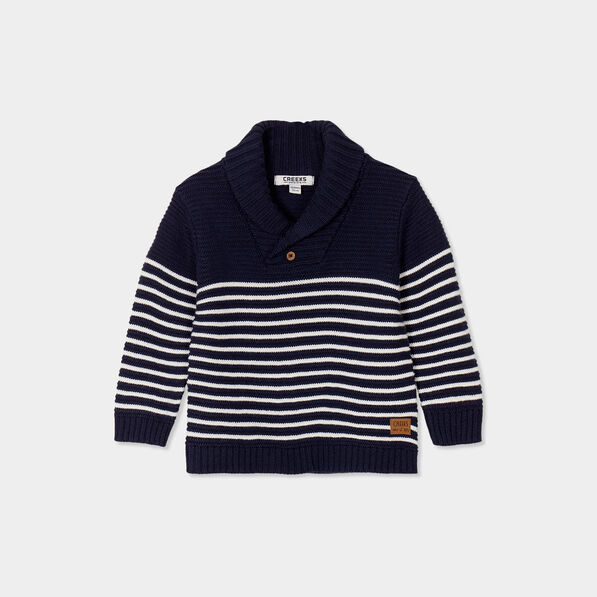 pull col chale boutonne en coton creeks bleu marine bebeg Pull col châle boutonné en coton Creeks bleu marine bébé garçon