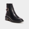 Bottines à talons zippées avec boucles noir femme