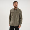 Chemise manches retroussables gris homme