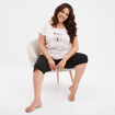 Ensemble pyjama corsaire coton rose poudrée femme grande taille