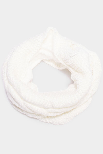 Snood avec torsades ivoire femme