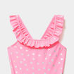 Maillot de bain une pi&egrave;ce &agrave; volants rose fluo fille