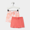 Lot 2 shorts coton élastiqués avec noeud orange bébé fille