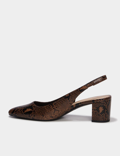 Escarpin slingback talon bloc femme multicolore femme