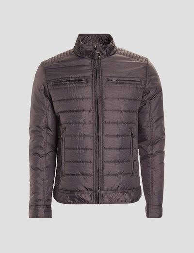 Blouson droite zippée gris homme