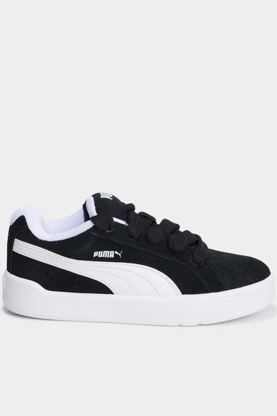 Baskets basses &agrave; lacets en cuir Puma noir gar&ccedil;on