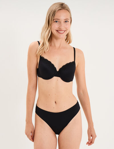 Culotte invisible &agrave; dentelle noir femme