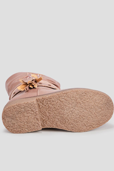 Bottes avec brides rose fille