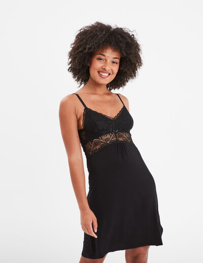 Combinette avec dentelle noir femme