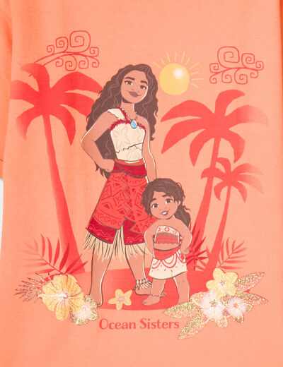 T-shirt manches courtes coton Vaiana orange clair fille