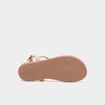 Sandales en cuir jaune or fille