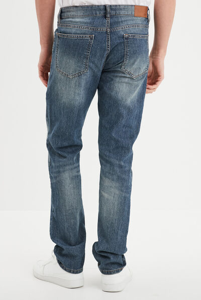 Jeans straight effet délavé denim dirty homme