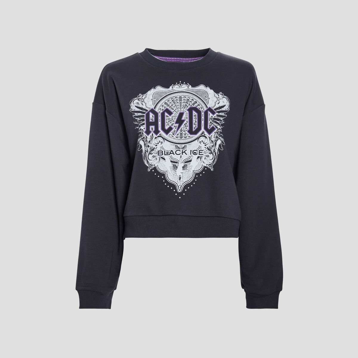 Sweat manches longues AC/DC noir femme