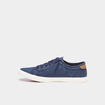 Tennis basses en toile effet denim bleu marine homme