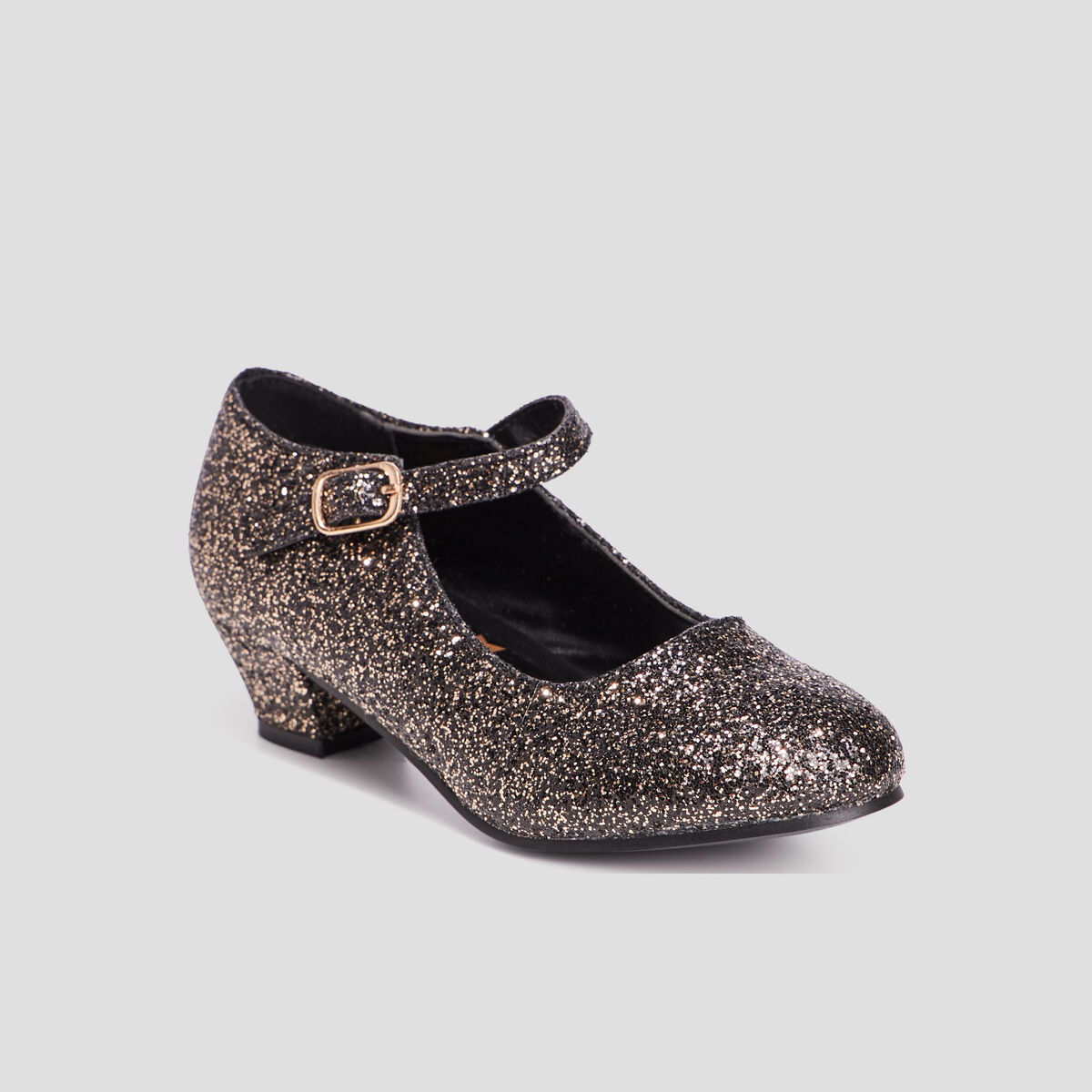 Babies à talons pailletées noir fille