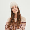 Bonnet tricoté torsades ivoire femme