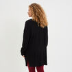 Gilet long avec poches noir femme grande taille