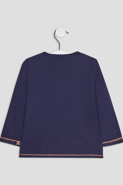 T-shirt manches longues bleu marine bébé garçon
