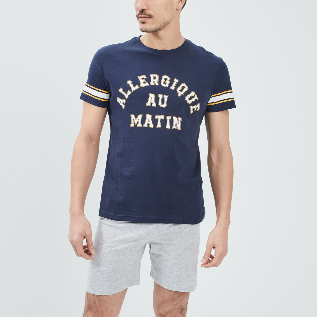 Ensemble pyjama 2 pièces bleu marine homme