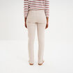 Pantalon slim en coton elasthanne beige femme