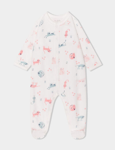 Pyjama dors-bien effet polaire ecru bébé fille